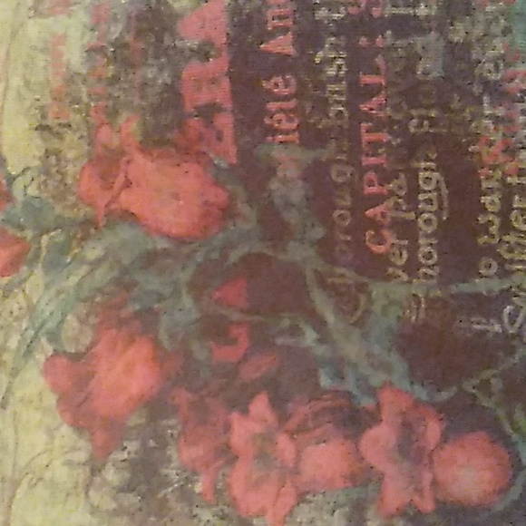 ⚜️ V-neck 3/4 Sleeve T-shirt Brown & Roses 🌹 Lg - Picture 4 of 12